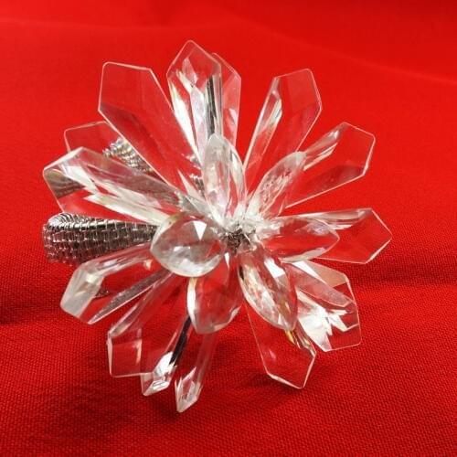 Qn16022510 bulk wholesale napkin rings clear acrylic flower, decoration napkin holder