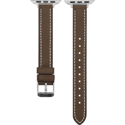 14mm Brown Genuine Leather Watchband for Apple Watch 6 5 44mm 40mm 38mm 42mm Bracelet for Iwatch Strap 4 3 2 1 Women Style Loop