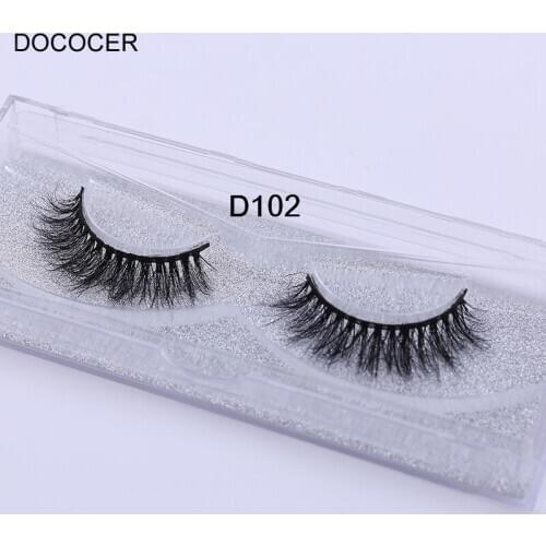 DOCOCER Eyelashes 3D Mink Lashes High Volume Handmade Mink False Eyelashes Thick Full Strip Lashes Cruelty D102