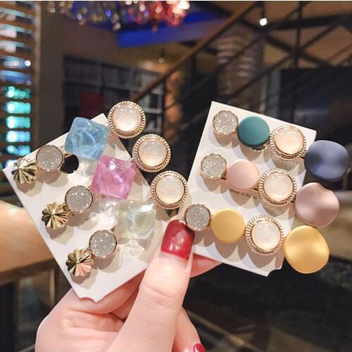 Ruoshui Candy Korean Style Crystal Hairpins for Woman Metal Hairgrip BB Clip Girls Shinning Barrettes Hair Accessories Tiara