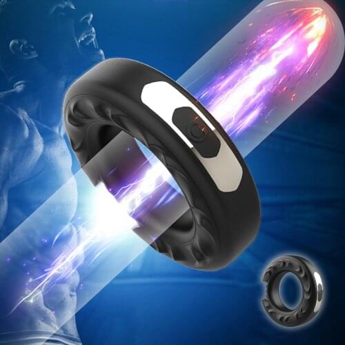 Silicone Penis Ring Vibrator Delay Ejaculation Cock Ring Male Chastity Penis Erection Time Lasting Erotic Sex Toy for Men Couple