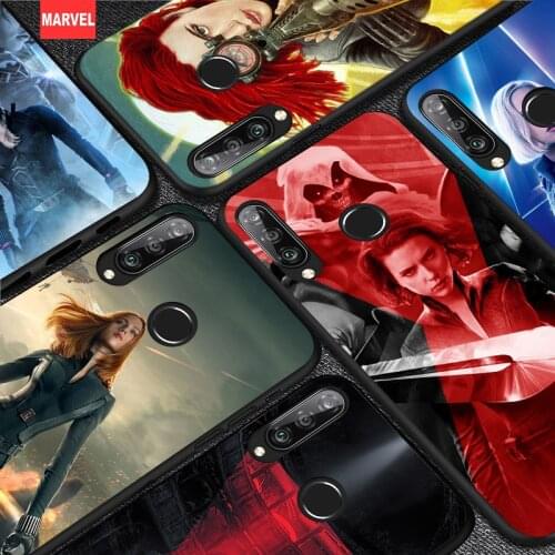 Silicone Cover Black Widow Movie For Huawei P50 P40 P30 P20 Pro P10 P9 P8 Lite E Plus 2019 Phone Case