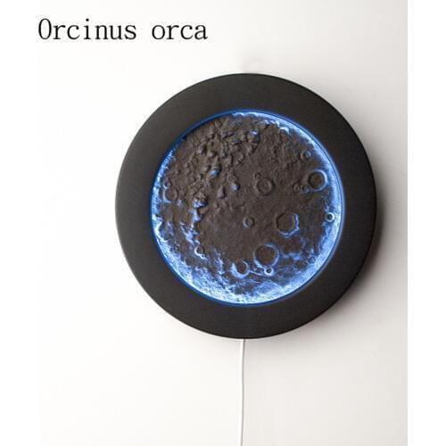 Modern simplified LED moon wall lamp The living room bedroom beautiful decoration creative Home Furnishing clock
