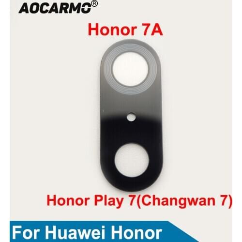 Aocarmo For Huawei Honor 7A / Honor Play 7 DUA-AL00 Rear Back Camera Lens Glass With Adhesive Sticker Replacement Part