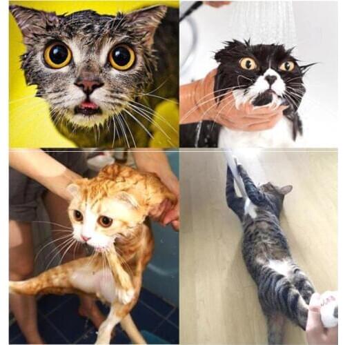 Cat Bathing Washing Bag Anti-Bite Anti-Scratch Grooming Bag Adjustable Multifunctional Cat Shower Bags Breathable for Nail Trimm