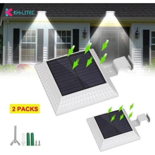 2 Pack Sun Power Smart 12 LED Solar Gutter Light For Houses Outdoor Fence Garden Wall Yard Shed Walkways Anywhere Solar Lamp