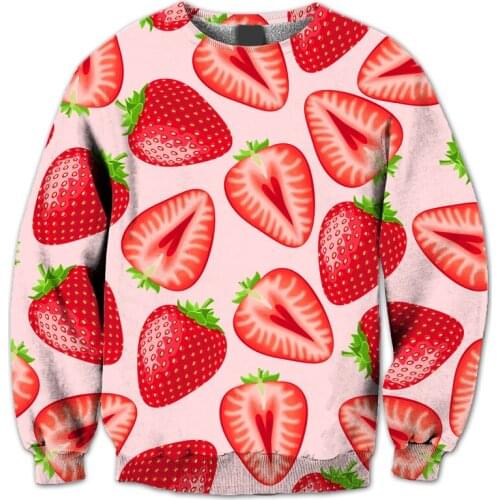 REAL American US SIZE Strawberry Tingz Sublimation Print Plus size Crewneck Sweatshirt with Big sizes 3XL 4xl 5xl 6xl