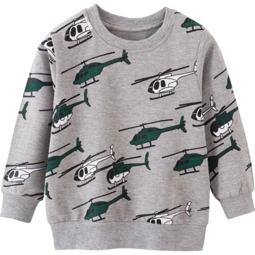 Jumping Meters New Arrival Cartoon Aircrafts Boys Sweatshirts For Autumn Winter Cotton Children Clothes Toddler Long Sleeve Top