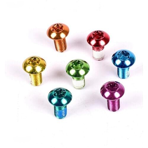 12PCS/Pack Colorful MTB Bike Bicycle Disc Brake Rotor Torx T25 Bolts Stainless Steel M5*10mm Road Bike Disc Brake Rotor Screws