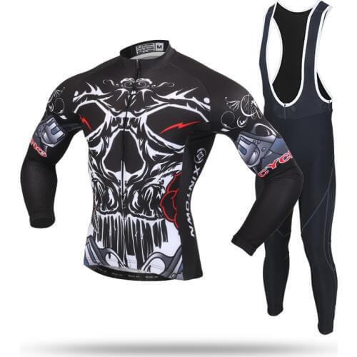 XINTOWN Women/ men Long Sleeve Winter Thermal Fleece Cycling Jersey Warm Winter Bike Cycling Clothing Bicycle Bib Pants Set