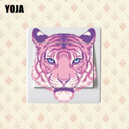 YOJA Dazzle Pink Beast Distinctive Vivid Switch Wall Sticker Room Interesting Decor Beautiful Colored Cool 14ss0030