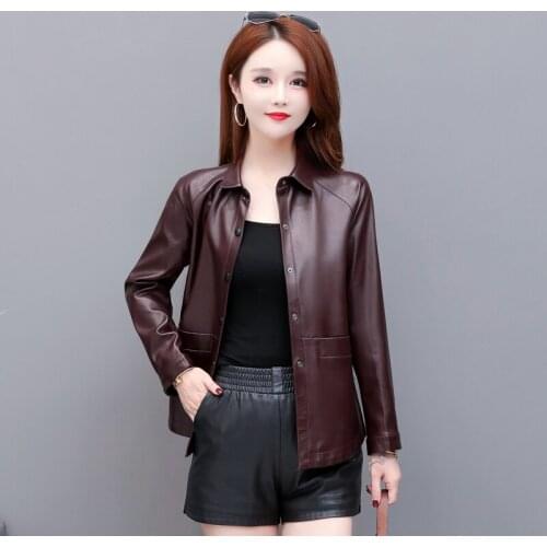 New Spring Autumn Women Pu Leather Jacket Woman Coat Female Black Punk Bomber Faux Leather Outwear