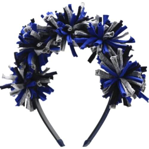 New spring summer colorful cotton pompom shag full head girls fashion headband with no wrinkle band