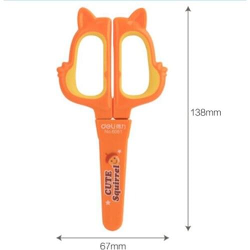 1Pcs Deli Cute Cartoon School Office Supplies Craft Stationery Scissors For Children Kids colorful 138*67mm