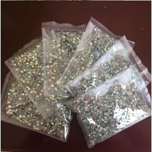 10 bags Super Glitter Rhinestones Crystal AB SS16 Sizes DMC Hot Fix Rhinestone Flat Back Strass Sewing Fabric Garment