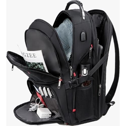17 Inch Men Laptop Backpacks Water Repellent Travel Bag 45L High Capacity USB Male Rucksack Teenager Multifunction School Bags