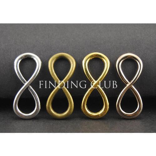 20pcs 4 Colors Metal Infinity Symbol Connectors DIY Metal Bracelet Necklace Jewelry Findings women