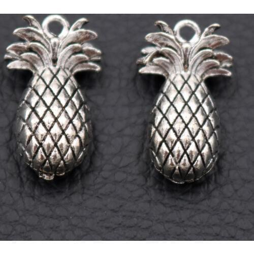 21*15mm 3D Cute Metal Pineapple Pendant, Delicious Pineapple Charms, Tropical Fruit Charms, DIY Jewelry Making A2034 3pcs