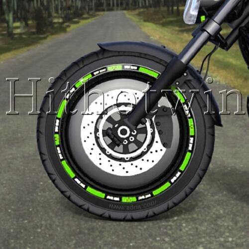 4pcs For KAWASAKI Wheel Sticker Reflective Rim Stripe Tape Bike Motorcycle Car 10' 12' 18' inch