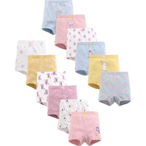 2-12Years Baby Girls Cartoon Panties 4pcs Per Pack Cotton Student Kids Underwear Teen Panties Young Puberty Girls Underpant
