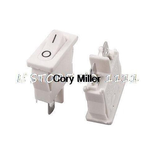 AC 6A/250V 12A/125V 2 Pin SPST ON/OFF Panel Mount Boat Rocker Switch White