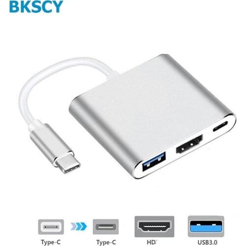 Bkscy Type C To HDMI USB 3.0 Charging Adapter Converter USB-C 3.1 Hub Adapter for Mac Air Pro Huawei Mate10 Samsung S9 S10