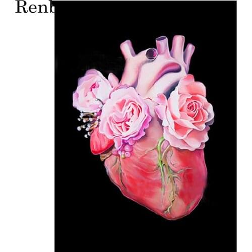 Full Drill Diamond Painting Heart Human Organs Medical Anatomy Daimond Embroidery mosaic cross stitch rhinestone pictures
