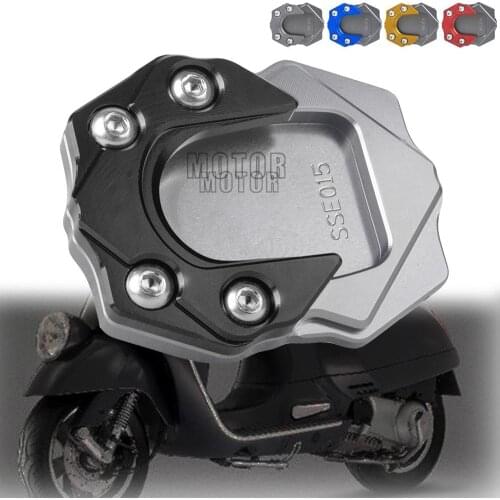 GTS300 Motorcycle Side Stand Enlarger Kickstand Enlarge Plate Pad Aluminum Accessories For Vespa GTS GTV 250 300 2013-2019 2020