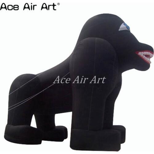 Customized big black inflatable Gorillas wild kingkong animal model replica for zoo display/event decoration