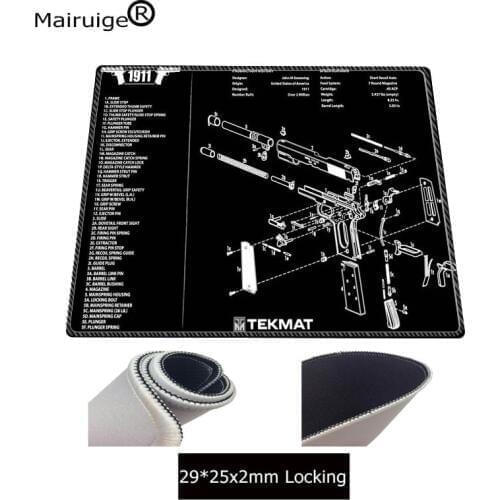 Mairuige Gun Part Large Gaming Mouse Pad White Lock Edge Skid Player Speed Control 18x22cm 20x25cm 25x29cm Mousepads