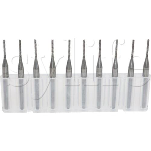 CNC/PCB Machine Carbide End Mill Engraving Bits 1.1mm Rotary Burr Pack of 10