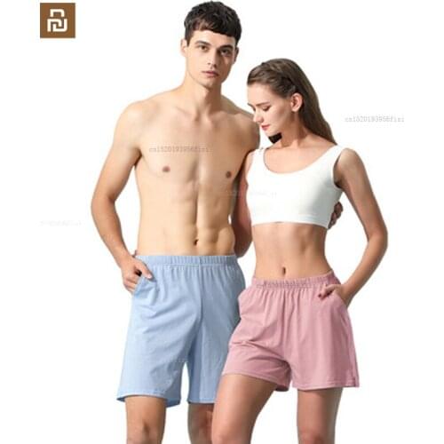 Xiaomi youpin long-staple mercerized cotton couple home shorts pure cotton aro pants simple loose pajamas