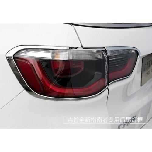 For Jeep Compass 2017 2 PCS Brand New Silver ABS Chrome Rear Headlight Fog Lamp Cover Trims Car Styling Auto Accessories