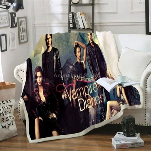 The Vampire Diaries Throw Blanket 3D Print Fleece Blankets For Beds Home Decor Textiles Warm Bedspread Fashoin Luxury Adult Gift