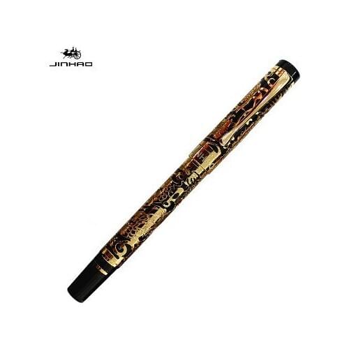 Jinhao luxury Business Pen School Supplies Golden Dragon Embossed Roller Ball Pen Writing Pen