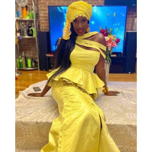 Yellow Color Bazin Riche Getzners 5 Yards Austria Quality Guinea Brocade Garment Fabric 100% Cotton african lace fabric M4861