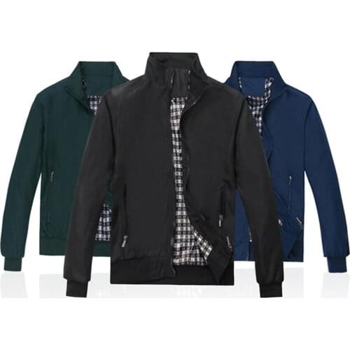 2019 Autumn Winter Fashion Stand Collar Jacket Men Slim And Fit Zipper Long Sleeve Coat Casual wear