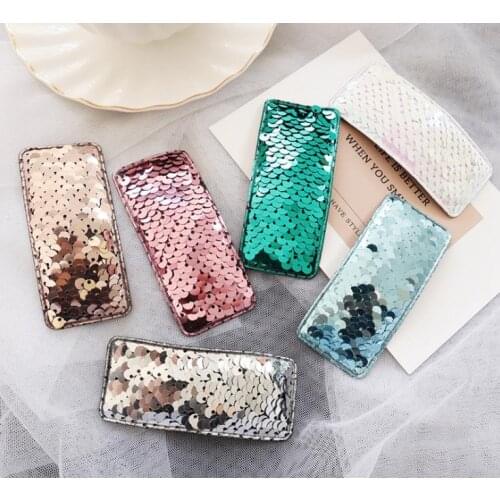 Fashion ins models sparkling fish scale sequins BB clip hairpin personality temperament bangs clip Korean hair accessories