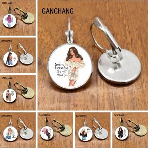 Fashion ladies, girl glass earrings, handmade earrings, beautiful girl jewelry