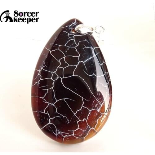 Mens Fashion Black Natural Botswana Onyx Agates Stone Pendants for Rectangle Charm Jewelry Making Good Quality BA743