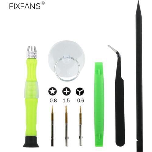 FIXFANS 8 in 1 Phone Repair Tools Kit Precision Screwdriver Set Tweezers Pry Opening Spudger for iPhone X 8 7 7 Plus 6S 6 5S SE
