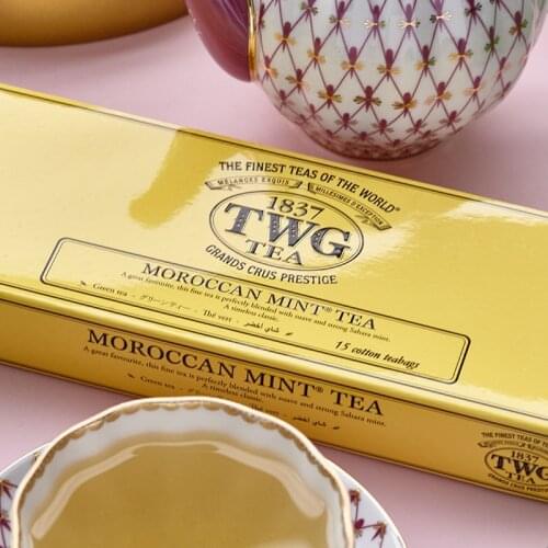 Free shipping TWG Tea Moroccan Mint Green Tea Teabags Singapore Tweed Tea