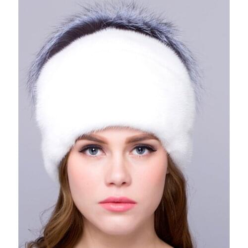 Mink fur women winter women hats warm natural fox fur design real fur caps beautiful fashion ear protection hot style
