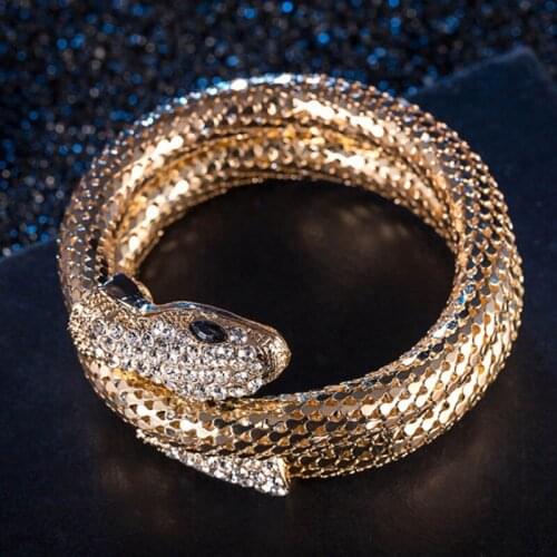 New Arrival Vintage Punk Nightclub Style Rhinestone-studded Multi-strand Snake Bracelet & For Women Classic Jewelry