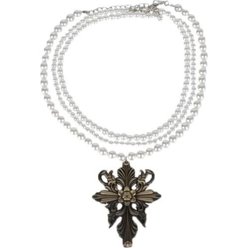 Game Resident 8 Village Alcina Dimitrescu necklace Pearl Necklace Vampire Lady Jewelry Props