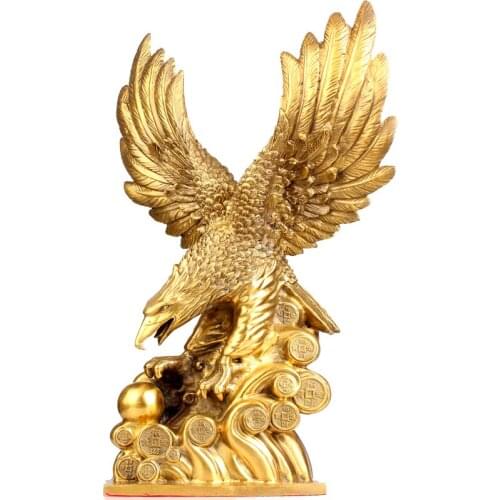 Pure Copper Crafts Eagle Spread Wing Ornaments Home Office Feng Shui Decoration Coppper Crafts Gifts