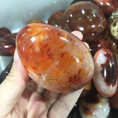 Natural Carnelian Quartz Crystal Palm Stone Red Agate Palms Chakra Healing Gemstone Home Decor 1pc