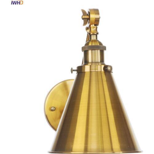 IWHD Wandlamp Antique Edison Wall Sconce Lights Adjustable Gold long Arm Stair Light Loft Decor Industrial Vintage Wall Lighting