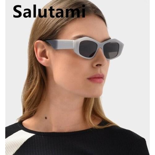 Unique Irregular Polygon Cat Eye Sunglasses For Women Vintage New Fashion Gradient Elegant Sun Glasses Female Black Gray Eyewear