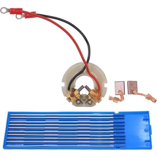 10 Pcs Wy20 Tungsten Electrode Tig Rod & 1 Set Carbon Brush Holder Retail